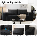 63" Loveseat Sofa,Modular Couch with Deep Seat Memory Foam,Comfy Small Cloud Couch for Small Spaces,No Assembly Required Sofa for Living Room Bedroom,Apartment,Black Settab