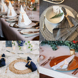 AEKAO Set of 12 Wood Bead Napkin Rings with Jute Rope Tassels for Christmas Farmhouse Wedding Home Dining Table Party Decoration AEKAO