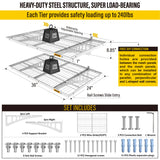 Aecxm 2x3ft 2Pack Wire Shelving Unit Heavy Duty Garage Storage Shelves Wall Mounted White 560lbs Load Capacity（24-inch-by-36-inch） Aecxm