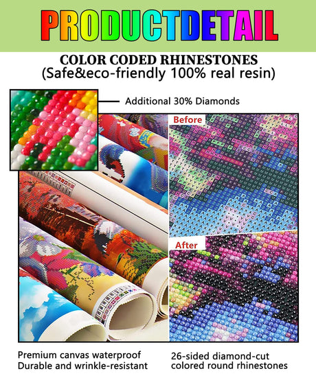 Colorful Flower Unicorn Diamond Painting Kits, Diamond Painting 5D Round Diamond Cross Stitch Adults Family Easy Interactive Art, for Wall Decor Club Decor Or Gift 12X16Inch STOJAN
