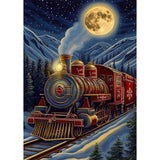 NAIMOER Christmas Diamond Art Kits for Adults Beginner, Christmas Train 5D Diamond Painting Kit, Full Drill Gem Art DIY Paint by Diamonds Dot, Diamond Painting Crafts for Home Wall Decor 12x16inch NAIMOER