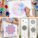 Eunvabir 9 Pack 12x12'' Mandala Stencils for Painting on Wood, Floor, Wall, Tile Fabric, Reusable Furniture Stencils Painting Template Eunvabir