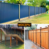 Wocepu 1 Pack Heavy Duty Stainless Steels U-Shape 4"x4"(Actual 3.5"x3.5") Wet Concrete Fence Post Holder, Psot Base, for Fence, Deck Railing, Pergola Wood Post Bracket Anchor (Dark Grey) WOCEPU