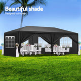 10x20 Party Tent, Outdoor Wedding Tents with 6 Removable Sidewalls, Gazebo Shelter for Parties Patio, Outside Waterproof Canopy Tents, Party Wedding BBQ Events Tent, Black MegaChoice