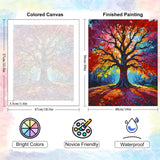 Yezavesu Tree Paint by Numbers Kit for Adults Beginner, Tree of Life Adult Paint by Number Kits on Canvas Without Frame, DIY Acrylic Painting by Numbers for Home Wall Decor Gift 16x20 Inch Yezavesu