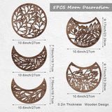 Jetec 5 Pcs Moon Phase Wall Decor Hanging Wooden Moon Phase Wall Art Nordic Art Boho Decor for Room Bar Ornament(Brown,10.6 Inch) Jetec
