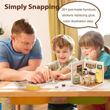 Rolife DIY Miniature Plastic House Building Set Toys Playset with LED Suitable for Mini Figures Construction Toys Diorama Kit Gifts for Teens Adults (Happy Meals Kitchen) Rolife