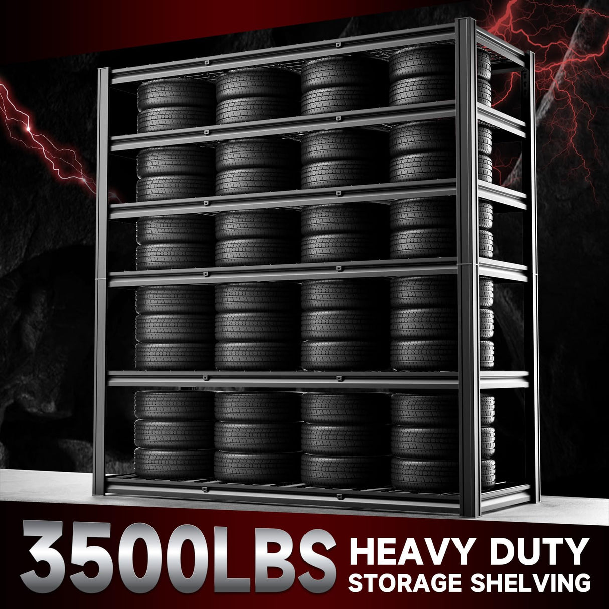 CYNNDA 6-Tier 55" W x 24" D x 84" H Industrial Shelving Heavy Duty Garage Storage Metal Shelves Adjustable 3500LBS Warehouse Garage Basement Commercial Shelf CYNNDA