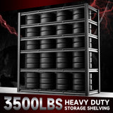 CYNNDA 6-Tier 55" W x 24" D x 84" H Industrial Shelving Heavy Duty Garage Storage Metal Shelves Adjustable 3500LBS Warehouse Garage Basement Commercial Shelf CYNNDA