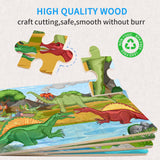 Puzzles for Kids Ages 3-5 4-6, 24 Pieces Dinosaur Wooden Jigsaw Puzzles for Toddlers Ages 3 4 5 6 Year Olds Educational Learning Toys Children Puzzles for Kids Boys and Girls OSBOO