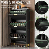 INNOD 51" Shoe Cabinet with 3 Flip Drawers, Shoe Storage Cabinet for Entryway, Freestanding Shoe Organizer with Adjustable Shelf, Narrow Hidden Shoe Rack for Front Door Entrance Hallway INNOD