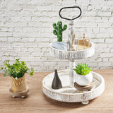 Set of 4 Mini Wood Risers for Decor Round Wooden Riser Small Wooden Stool Display Decorative Riser Stand Farmhouse Risers Rustic Wood Pedestal Stand for Plant Pot Tiered Tray Cake Food Home (Brown) Yalikop