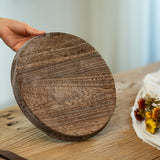 Romadedi Rustic Wooden Tray Candle Holder - Small Wood Decorative Plate Pillar Candle Tray for Farmhouse Kitchen Countertop Bathroom Coffee Table Organizer Home Decor Wedding Centerpiece, 11inch Romadedi