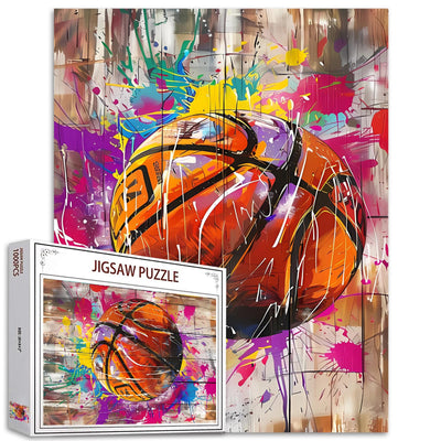 1000 Piece Jigsaw Puzzles for Adults,Sports Graffiti Basketball Jigsaw Puzzles，Funny Ball Sports Graffiti Street Banksy Puzzle，Challenging Family Activity Perfect for Game Nights，Puzzle Wall Art Decor