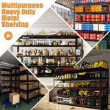 Vaernevy 59''W/72''H Garage Shelving Units Heavy Duty 3500LBS Metal Storage Shelves Adjustable Steel Industrial Shelving 5 Tier Storage Shelf Rack for Basement, Warehouse Vaernevy