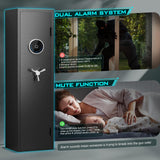 4-6 Rifle Gun Safe, Biometric Gun Safe, 54" Long Gun Safe for Rifles and Pistols, Quick Access Gun Cabinet for Rifles and Shotguns with Backlit Keypad, Dual Alarm System and 3 Gun Racks Luzfuego