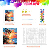 ZTOTZ Paint by Numbers Kit for Adults Beach Scenes,Adult Paint by Number Kits Beach,Sunset Beach Paint by Numbers 16X20 Canvas Without Frame,DIY Ocean Sunset Paint Number Set ZTOTZ