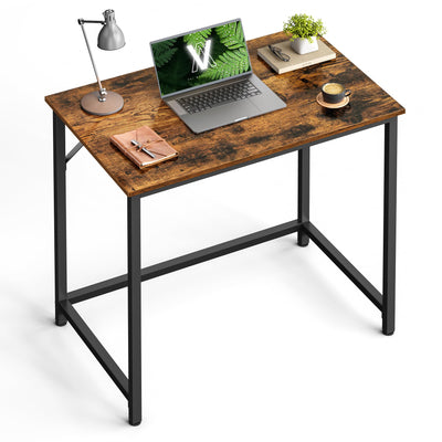 VASAGLE Computer Desk, Gaming Desk, Home Office Desk, for Small Spaces, 19.7 x 31.5 x 29.5 Inches, Industrial Style, Metal Frame, Rustic Brown and Black ULWD038B01