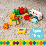 KIDS PREFERRED World of Eric Carle The Very Hungry Caterpillar Wooden Train Set, 15 Pieces KIDS PREFERRED
