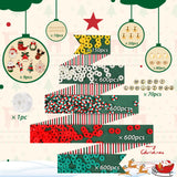 Gionlion Christmas Beads for Bracelets, Clay Beads Bracelat Making kit Golden Beads Christmas Crafts Decorations Charms for Jewelry Making, Christmas Gifts for Teen Girls Age 6-12 Gionlion