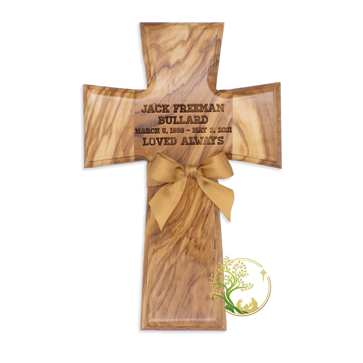 Personalized custom wall wooden cross | Holy baptism cross | Religious Confirmation Christening cross |Customized name cross Godparents gift - WoodArtSupply