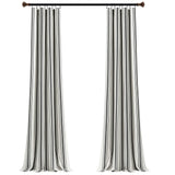 Lush Decor Farmhouse Stripe Yarn Dyed Cotton Window Curtain Panel Pair, 42" W x 84" L, Black - Classic Modern Rustic Charm - Eco Friendly Cotton Fabric Lush Decor