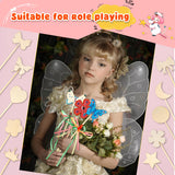 Kugliwa 59 Pcs Princess Fairy Wands Craft Kit DIY Wooden Fairy Wands Include 20 Unfinished Fairy Wands 7 Gem Stickers 20 Ribbons 12 Markers for Birthday Party Supply Kugliwa
