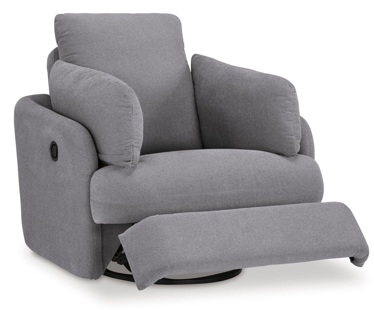 Signature Design by Ashley Modmax Contemporary Indoor Upholstered Press-Back Rocker Swivel Glider Recliner with Hidden Storages, Light Gray Signature Design by Ashley