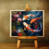 ZUVRDIAI Paint by Number for Adults, Pond Deciduous Koi Fish, DIY Oil Painting Kit on Canvas with Paintbrushes and Acrylic Paint, 40x50cm, Without Frame ZUVRDIAI