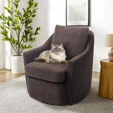 COLAMY Swivel Accent Chair Armchair, Upholstered Round Barrel Chair, 360° Swivel Chair, Morden Arm Chair for Living Room/Nursery/Bedroom-Coffee COLAMY