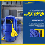 Goodyear Extension Cord Reel Retractable 12AWG x 65' Foot 3C/SJT Heavy Duty Commercial Cable Triple Tap Connector Power 15A 125VAC 1875W Goodyear