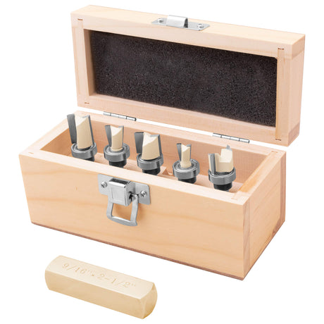6 Piece Dovetail and Straight Router Bit Set with Brass Setup Bar for Use with The Peachtree Dovetail Jig (not included) Peachtree Woodworking Supply