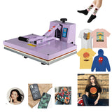 Ginkartu Ginkartu 16" x 24" Slide Out Heat Press Machine for T Shirts, Clamshell Pull Out Platen, Industrial Digital Sublimation Printer for Heat Transfer Vinyl, DIY& Small Business (Purple, L16*W24) Ginkartu