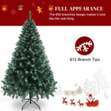 Karl home 6ft Green Partial Flocked Artificial Christmas Tree, Classic Spruce Tree with Sturdy Metal Stand for Home, Office, Party Festival Holiday Decoration,812 PVC Branch Karl home