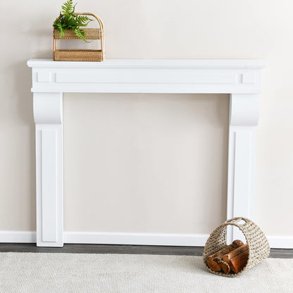 Creative Co-Op Lodge Fireplace Mantel, White