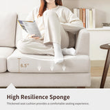 Gericco 89" 3-Seater Sofa, Deep Seat Sofa with Comfy Cushion, Mid Century Modern Couches for Living Room, Upholstered Comfy Sofa Couch for Bedroom, Apartment, Beige Gericco