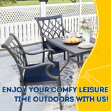 AAAAAcessories Outdoor Seat Cushions for Patio Furniture, Waterproof Replacement Patio Chair Cushions, Set of 2, 21 x 21 x 4 Inch, Navy Blue AAAAAcessories