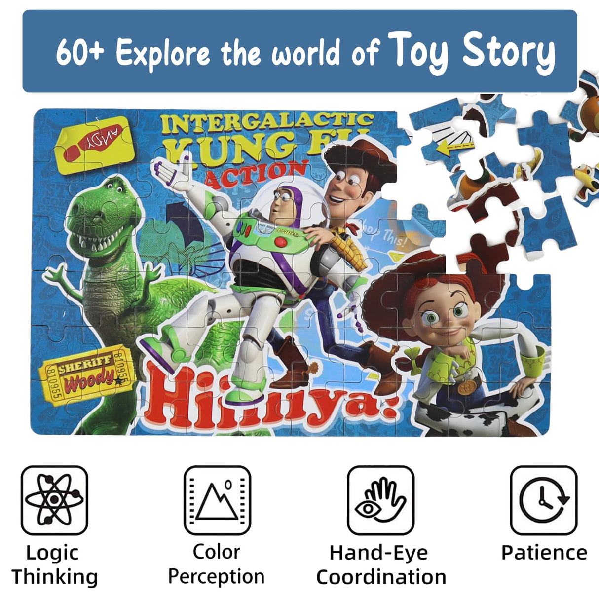 60 Piece Toy Story Puzzles in a Metal Box for Kids Ages 4-8 Jigsaw Puzzles for Girls and Boys Great Gift for Children (0683) DPLEFO
