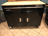 46 in. Mobile Storage Cabinet with Wood Top Tool Cart Workbench Yukon