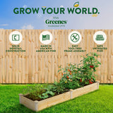 Greenes Fence Original Pine Raised Garden Bed, 2' x 8' x 10.5" - Made in USA with American Pine Greenes Fence