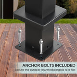 LVUYOYO Outdoor Louvered Pergola 10' x 13', Aluminum Patio Pergola with Adjustable Roof, Sun Shade Shelter Metal Gazebo for Backyard, Garden, Deck(Black) LVUYOYO