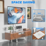 Rfiver Mobile TV Stand for 23-60 Inch LCD LED Flat/Curved Panel Screen TVs up to 88 lbs, Rolling TV Stand with Adjustable Shelf & Tilt, Portable Floor Stand on Wheels for Bedroom, Living Room, White Rfiver