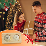 Foxyoo Sauna Thermometer Fahrenheit Hygrometer Gauge 2in1Indoor Home Sauna Thermostat,Sauna Accessories for Traditional Sauna,Barrel or Outside Infrared Sauna,Outdoor Sauna Room,Cedar Wood-Horizontal Foxyoo