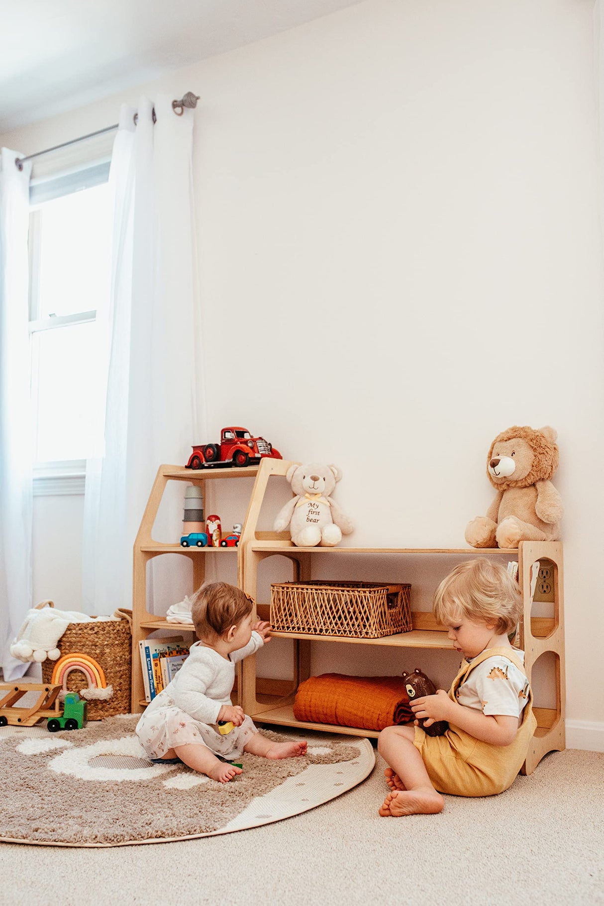 WOOD&ROOM Montessori-inspired Toy and Book Organizer for Kids Room Shelf Home | Sturdy and Safe Bookcase for Toys and Books (Shelf 3) WOOD&ROOM