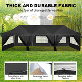 HOTEEL 10x30 Canopy Tent with Walls 10x30 Party Tent, Waterproof Easy Setup Canopy Tent 10x30 with Roller Bag and Weight Bags, Outdoor Pop Up Canopy Tent for Parties,Events,Backyard,Wedding, Black Hoteel