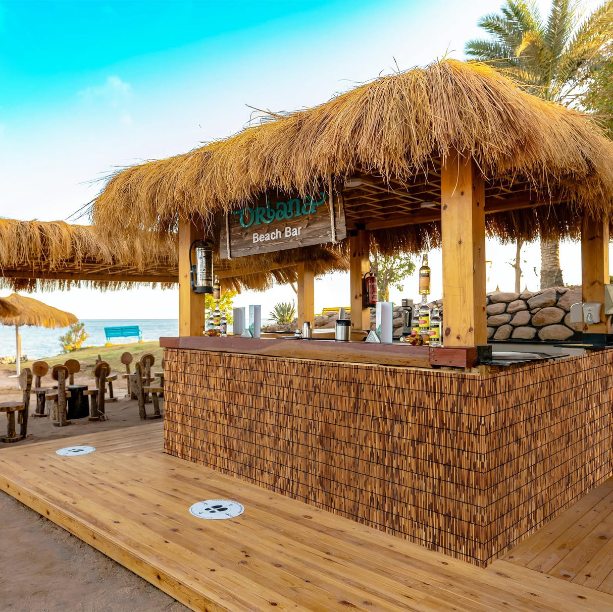 2 Pack Natural Bamboo Reed Fence,4FT X 16.4FT Bamboo Fencing Privacy Reed Screening for Outdoor,Gallery,Restaurant,Hotel,Patio FENRUNXU