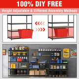 WORKPRO 5-Tier Metal Storage Shelving Unit, 36”W x 18”D x 72”H, Adjustable Storage Rack Heavy Duty Shelf with Particle Board, 4000 lbs Load Capacity (Total) for Garage Warehouse, Black/Silver WORKPRO