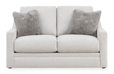 Signature Design by Ashley Maitelynn Contemporary Loveseat with Accent Pillows, Reversible Cushions and Sloped Arms, Light Gray Signature Design by Ashley