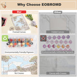 EOBROMD Framed Paint by Numbers Kits for Adults Seaview, DIY Landscape Acrylic Paint by Number on Stretched Canvas, Painting Kits Adults Oil Paint by Numbers for Home Decor 12x16inch EOBROMD