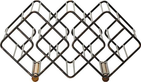 Gourmet Basics by Mikasa 12-Bottle Metal Stackable Wine Storage Rack, Antique Black Gourmet Basics by Mikasa